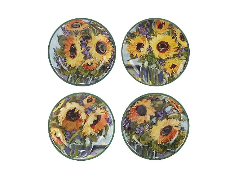 Sunflower Bouquet 38 oz. Soup/Pasta Bowls, Set of 4