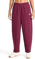 Reebok Women’s Barrel Pant, Standard Fit, 28” Inseam, Midweight Cotton-Poly Fabric, Black Cherry, Large