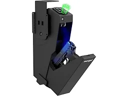 movgul Gun Safe, Biometric Drop Down Bedside Gun Safe Quick Access Handgun Safe Mount Pistol Safe for Desk, Car, Nightstand