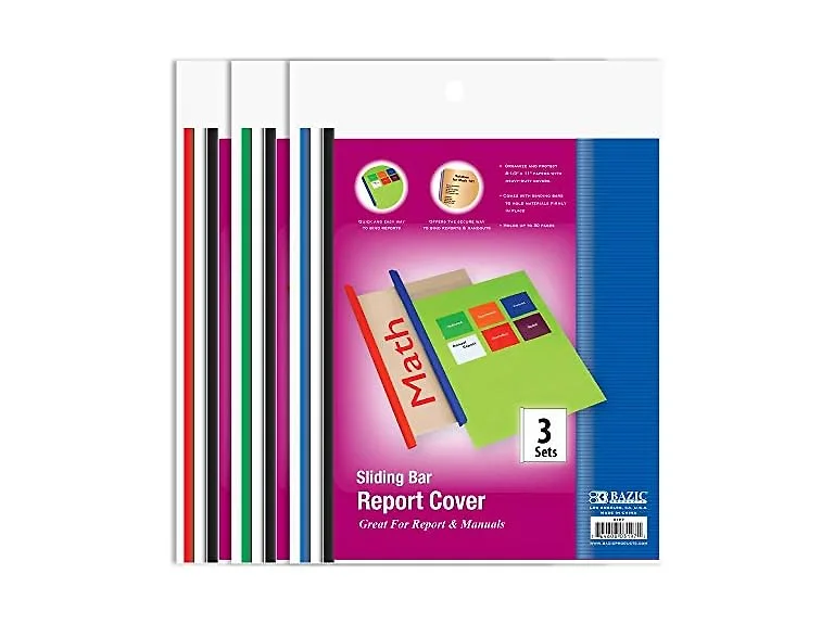 BAZIC Clear Front Report Covers w/ Slid