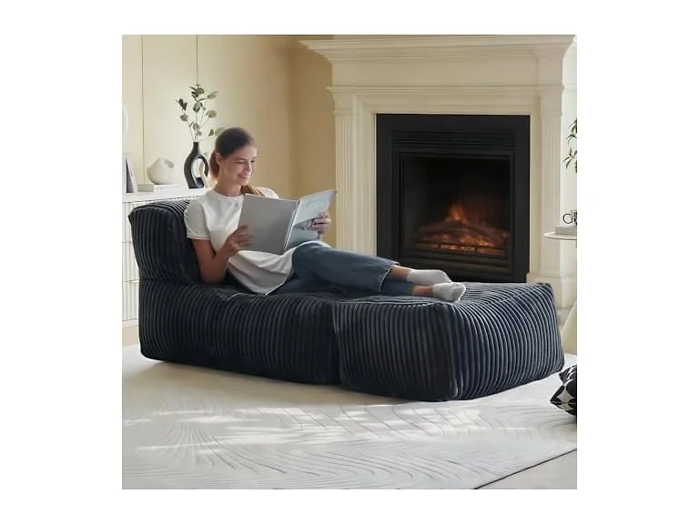 Ayovoch Corduroy Bean Bag Chair Grey