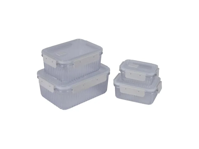 Kitchen Details 8-Piece Rectangular Food Storage Containers 