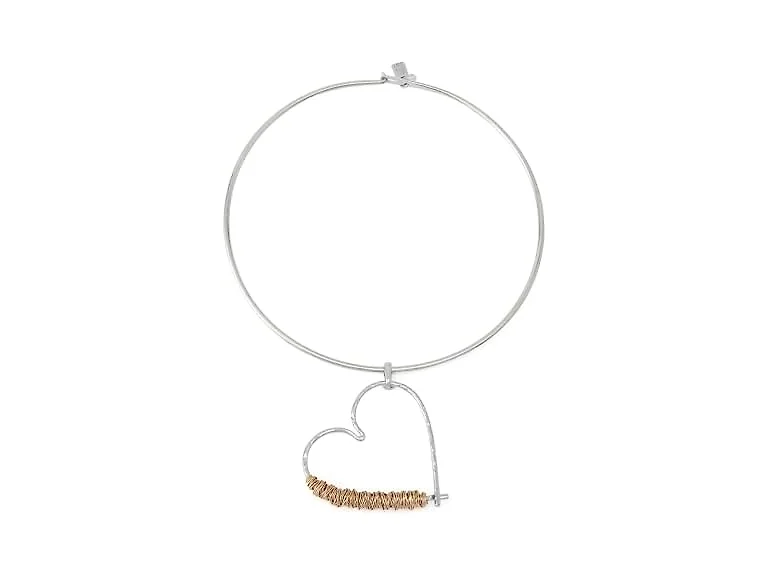 Robert Lee Morris Heart Pendant Wire Necklace