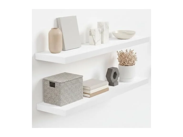 Vivelove Set of 2 White Floating Shelves 9"D x 32"L
