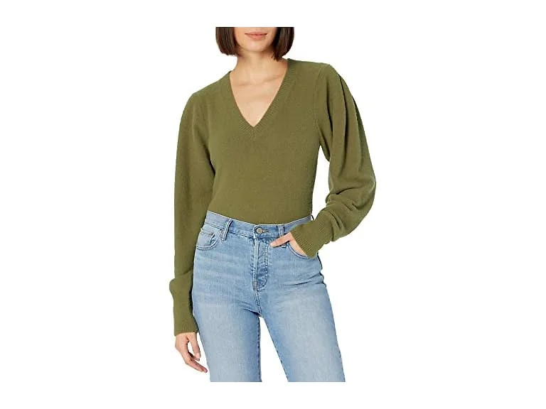The Drop Edith Pleated Shoulder V-Neck