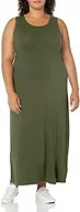 Amazon Essentials Women's Tank Maxi Long Dress, Dark Olive, X-Large