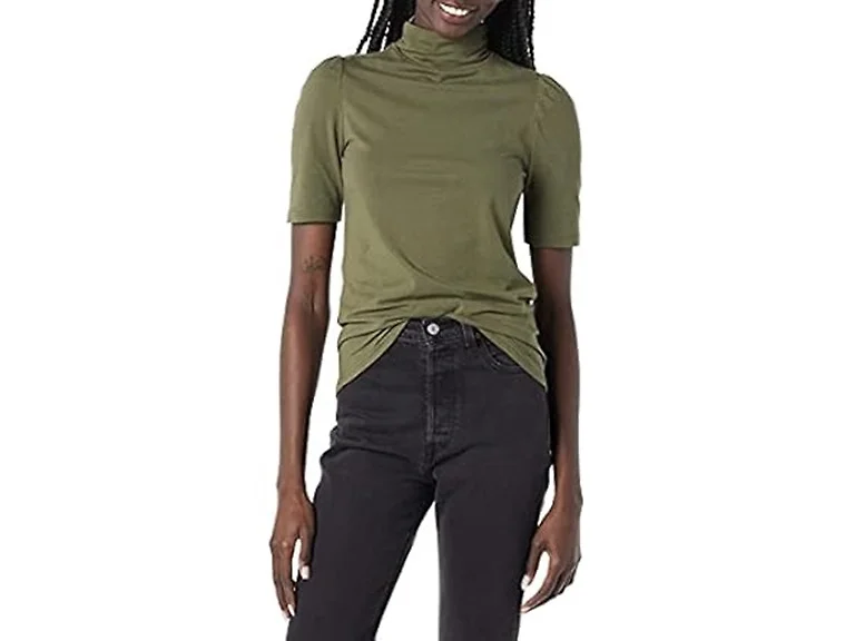 Amazon Essentials Women's Puff Sleeve Turtleneck