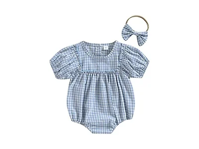 Douhoow Infant Baby Girl Plaid Romper