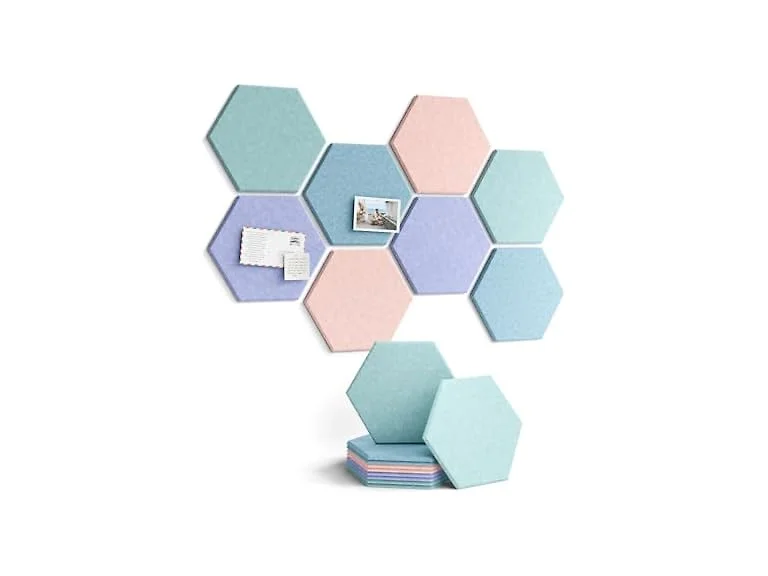 8 Pack Hexagon Felt Bulletin Board Tiles