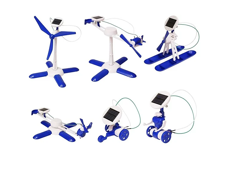 DIY Blue 6 in 1 Educational Solar Robot