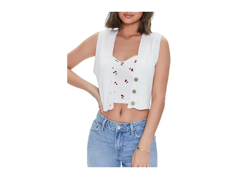 Forever 21 (M) Cropped Sweater-knit Vest