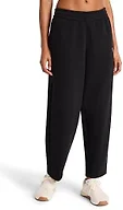 Reebok Women’s Barrel Pant, Standard Fit, 28” Inseam, Midweight Cotton-Poly Fabric, Black, Small
