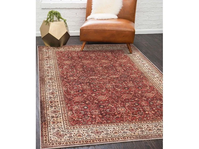 Superior Boho Floral Medallion Washable Rug