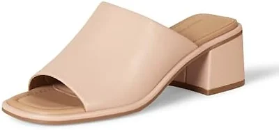 Amazon Essentials Women's Block Heel Mule, Beige, 8