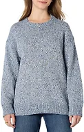 Amazon Essentials Women's Oversized-Fit Multi-Color Heavyweight Crewneck Sweater, Bright Blue Marl, Small