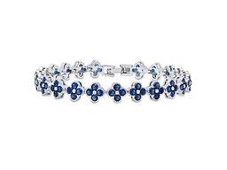 Saffron LGR-33-011B CZ Flower Charm Bracelet Silve