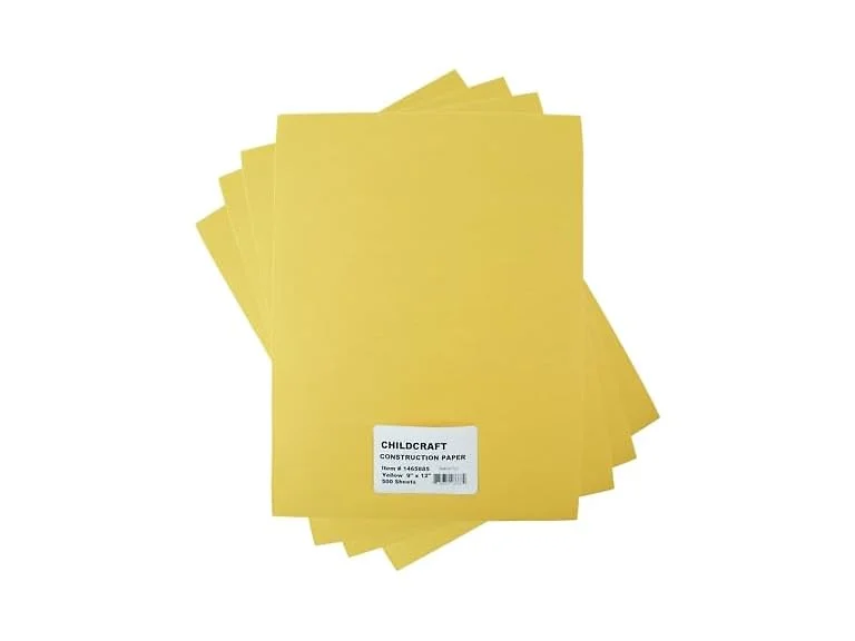 Childcraft Construction Paper, 9 x 12 Inches, Yellow, 500 Sheets