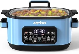 Sunvivi 12-in-1 Programmable Slow Cooker 6.5QT with Timer & Keep Warm