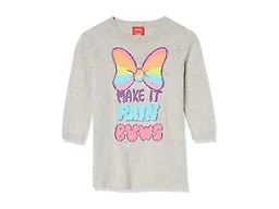Amazon Essentials Disney | Marvel | Star Wars | Frozen | Princess Girls' Sweater Dresses (Previously Spotted Zebra), MinnieRainbow, X-Large