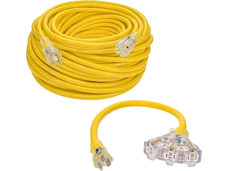 Clear Power 150 Ft. Extension Cord w/Adapter