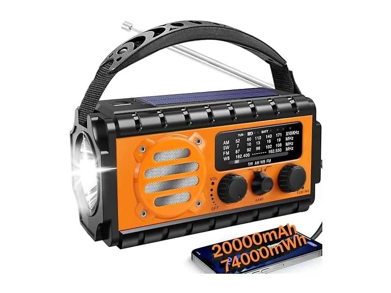 QAUYYW 20000mAh Solar Crank Radio