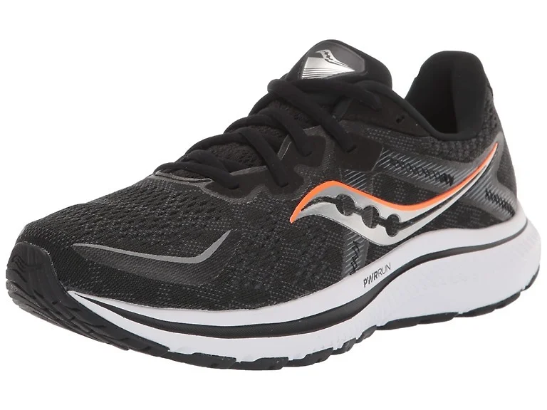 Saucony Men's Omni 20 Running Shoe, Black/White, 9