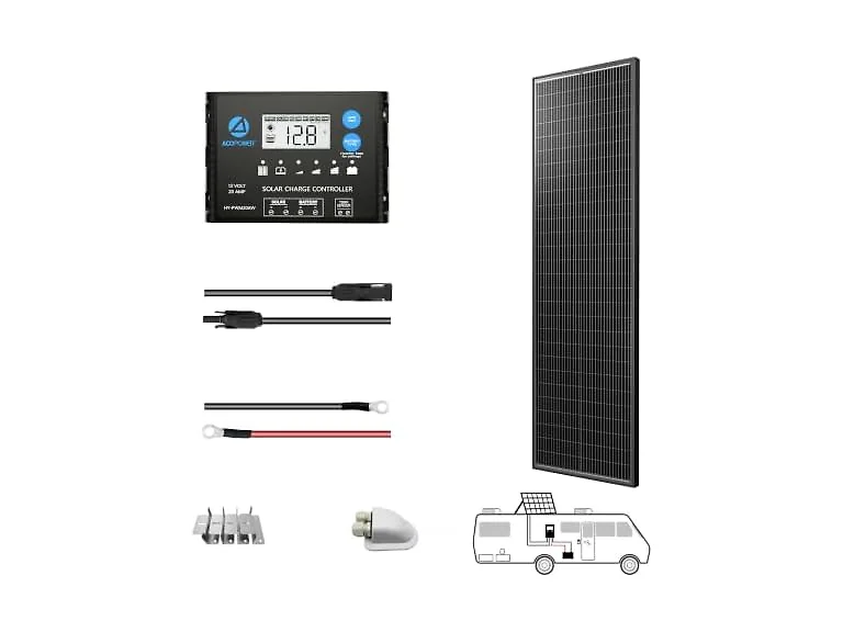 100W N-Type 12V Slim Solar Panel RV Kits