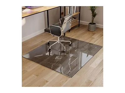 Koonmi Grey Glass Chair Mat 42" x 48"