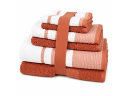 Noble House NH-6Pcs 2Tone Towel Set - Orange 6-Piece Set