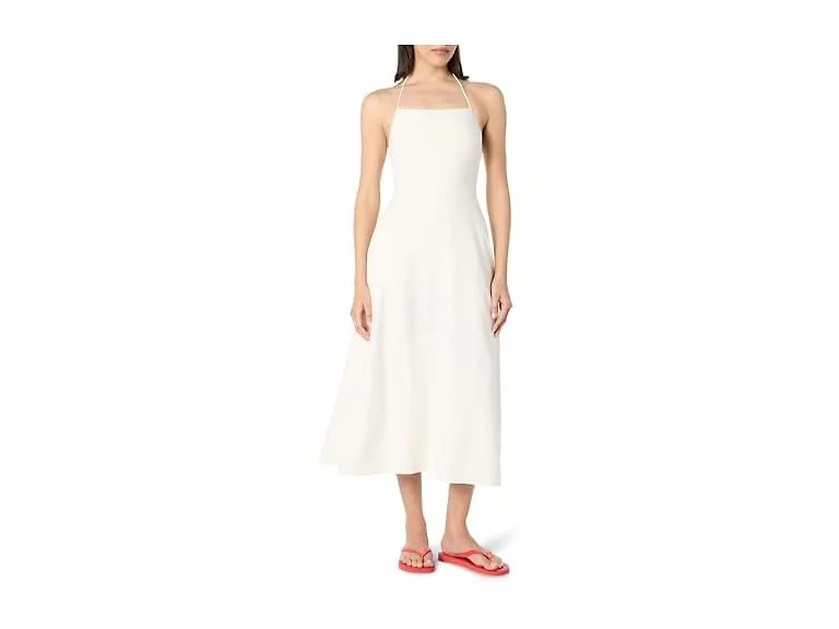 The Drop White Halter Midi Dress, 2X