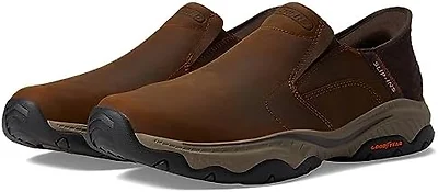 Skechers Men's Craster-Lanigan Hands Free Slip-in Men's Casual, Brown, 8.5 Medium, US