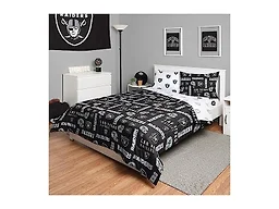 FOCO Las Vegas Raiders NFL Team Color Bed In a Bag Comforter Bedding 5 Piece Full Set