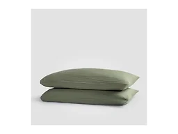 Crane Home Zen Crinkled Comfort King Pillowcase Set, Sage Green 100% Cotton Pillow Covers, Oeko-TEX Certified King Pillowcases, Crinkled Gauze Cotton with Envelope Closure, Luxury Breathable Bedding