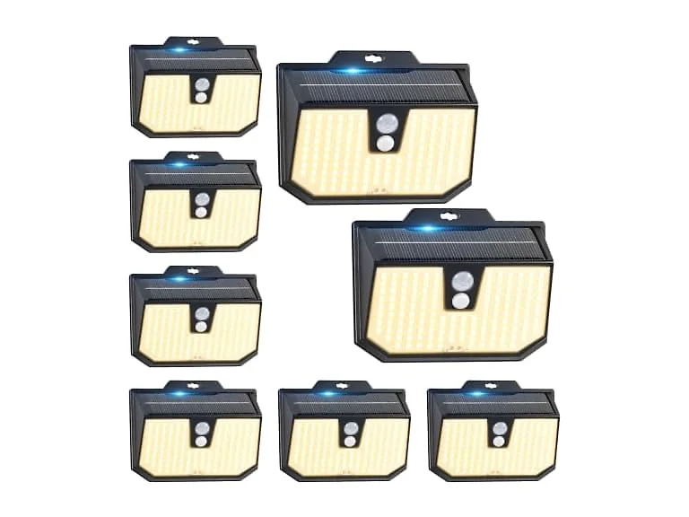 Brightever 8-Pack Solar Motion Sensor Outdoor Lights