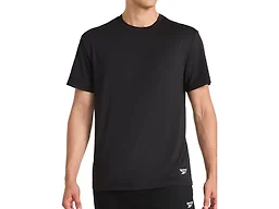 Reebok Men’s Sonic Bolt Short Sleeve Crewneck T-Shirt, Standard Fit, Lightweight Cool Touch Jersey Fabric, Black, Medium