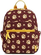 Premium Cotton Small Backpack, Burgundy and Gold Bandana Paisley, One Size