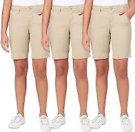 3-Pack Junior's Super Stretch Bermuda Shorts