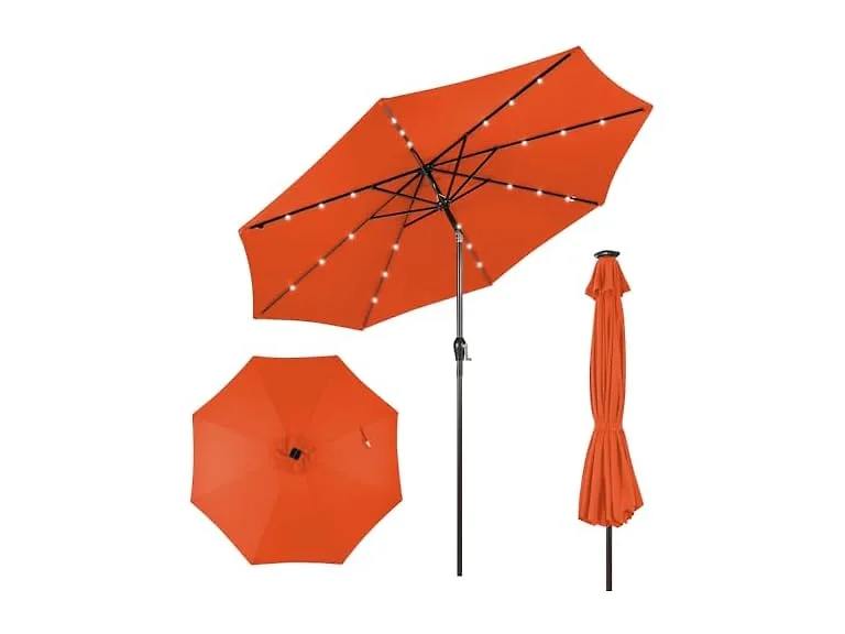 Giantex 10ft Outdoor Patio umbrella with Solar Lights
