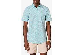 Amazon Essentials Men's Slim-Fit Short-Sleeve Poplin Shirt, Aqua Blue, Large