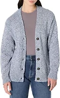 Amazon Essentials Women's Oversized-Fit Multi-Color Heavyweight Button-Up Cardigan, Bright Blue Marl, X-Small