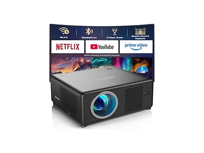 CiBest 1080P WiFi Bluetooth Projector (Open Box)