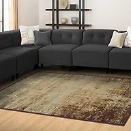Superior Indoor Area Rug, Jute Backing, Easy Care,5'x8', Slate
