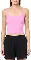 florence by mills Women's Sunburst Ribbed Crop Tank Top, Opera Mauve, Large