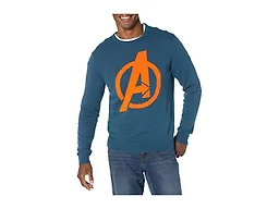 Amazon Essentials Disney | Marvel | Star Wars Men's Crewneck Pullover Sweaters, Avengers Logo - Mens, Small