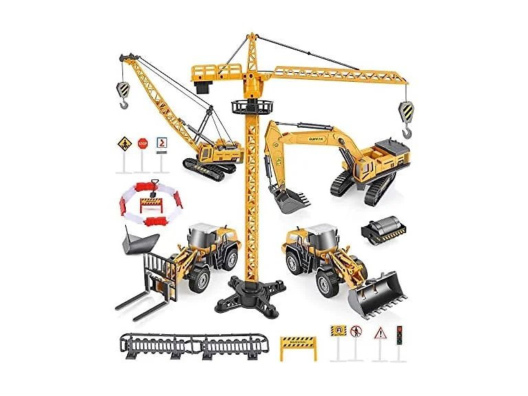 Geyiie Trucks & Crane Playset for Kids (Open Box)