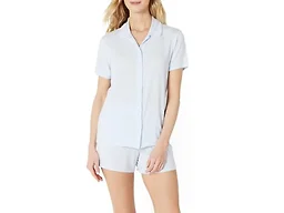 Amazon Essentials x Sofia Grainge Women's Mommy and Me Short Sleeve Pajama Set, Light Blue, Small