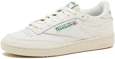 Reebok Club C 85 Vintage Tennis Sneakers for Women, Chalk/Alabaster/Glen Green, 6