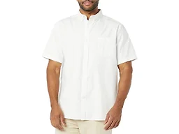 Amazon Essentials Men's Regular-Fit Short Sleeve Stretch Oxford Shirt with Pocket, White, Large