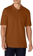 Amazon Essentials Men's Regular-Fit Cotton Pique Polo Shirt, Caramel, Medium