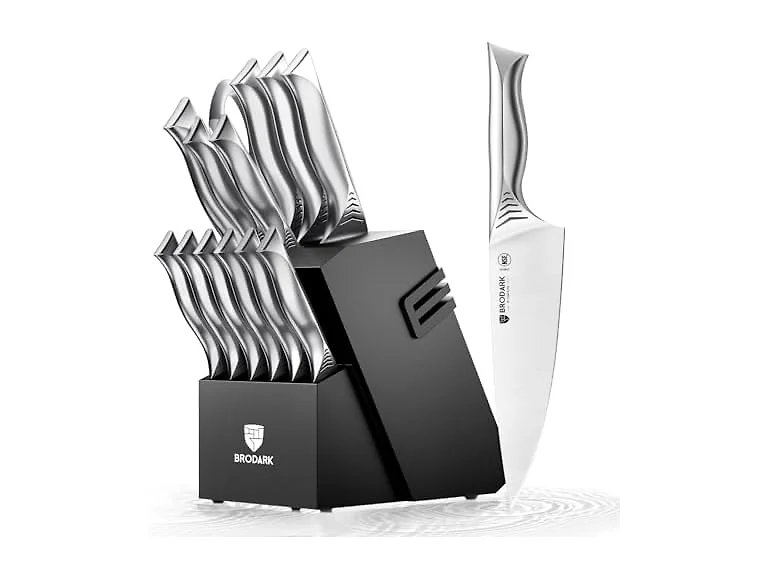 BRODARK Kitchen Knife Set with Block